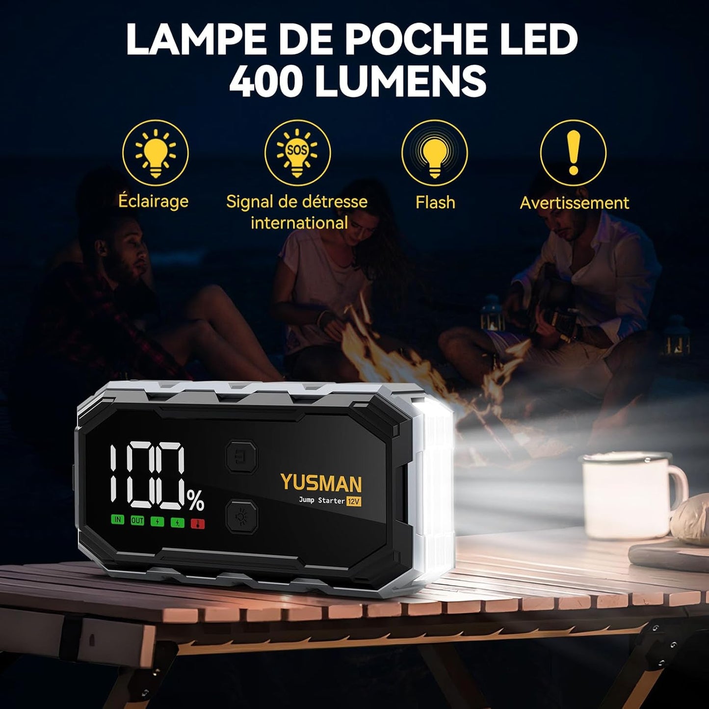 YUSMAN Starthilfe Powerbank F02 6000A 12V
