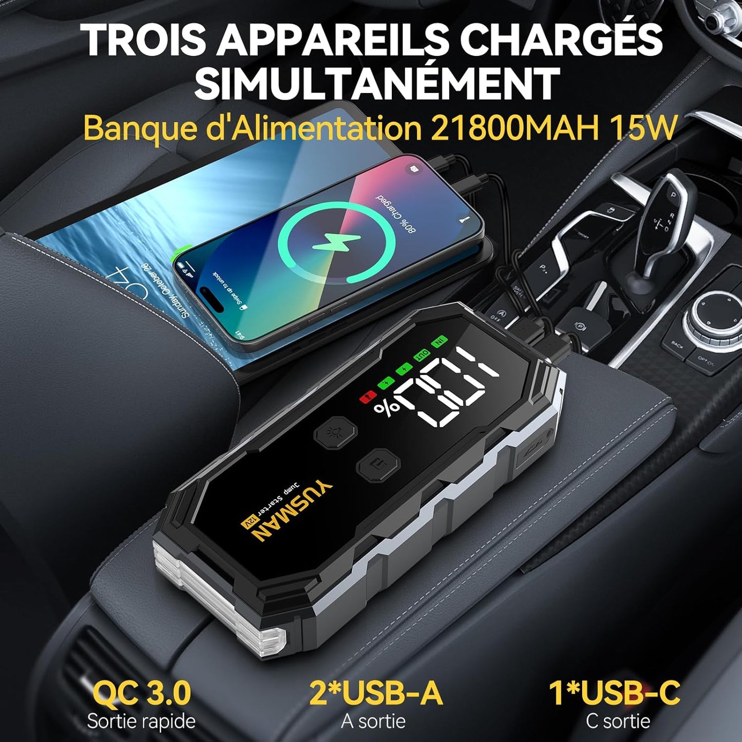YUSMAN Starthilfe Powerbank F02 6000A 12V