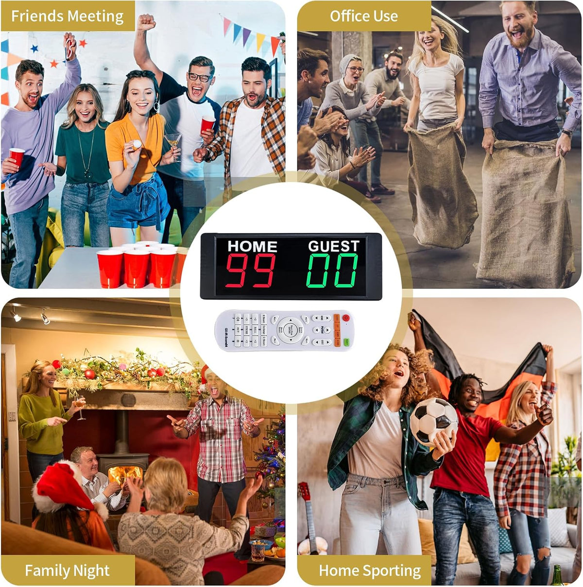 YZ Tragbare digitale Anzeigetafel scoreboard mit Fernbedienung,für Spiele, Cornhole..