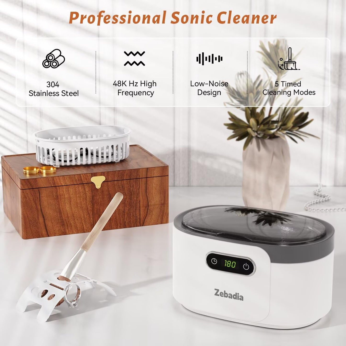 Zebadia Sonic Cleaner Schmuckreiniger: 600 ml Silber Schmuckreiniger Ultraschall-Maschine