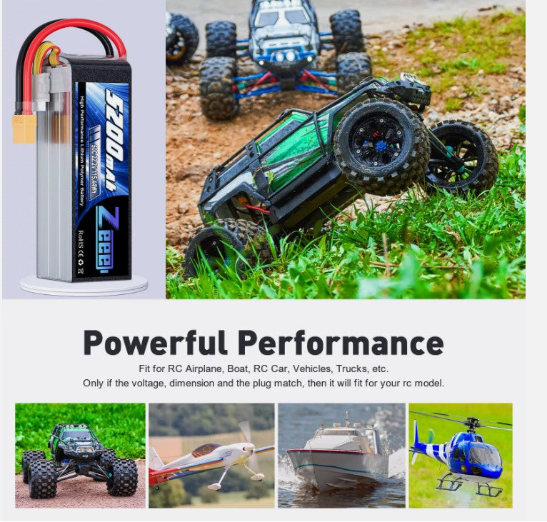 Zeee 6S 22,2V Lipo Batterie 5200mAh XT90 50C für RC Hubschrauber Flugzeug LKW