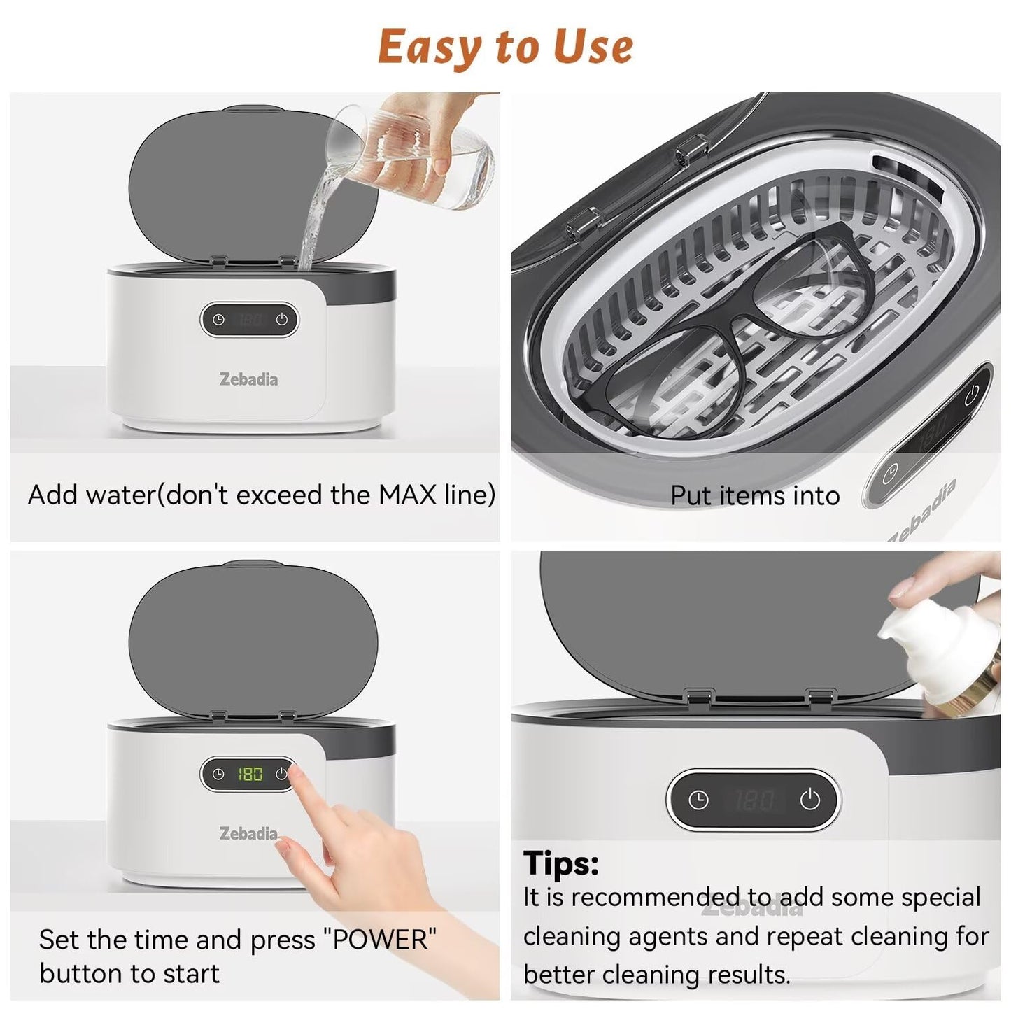 Zebadia Sonic Cleaner Schmuckreiniger: 600 ml Silber Schmuckreiniger Ultraschall-Maschine