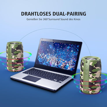 ZEALOT Bluetooth Lautsprecher,10W Musikbox mit USB/TF Karte/AUX,Wasserdicht,12h