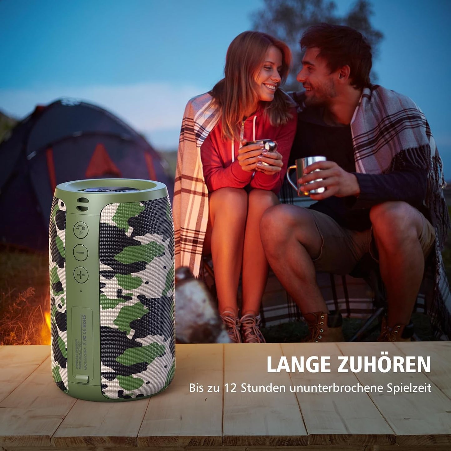 ZEALOT Bluetooth Lautsprecher,10W Musikbox mit USB/TF Karte/AUX,Wasserdicht,12h