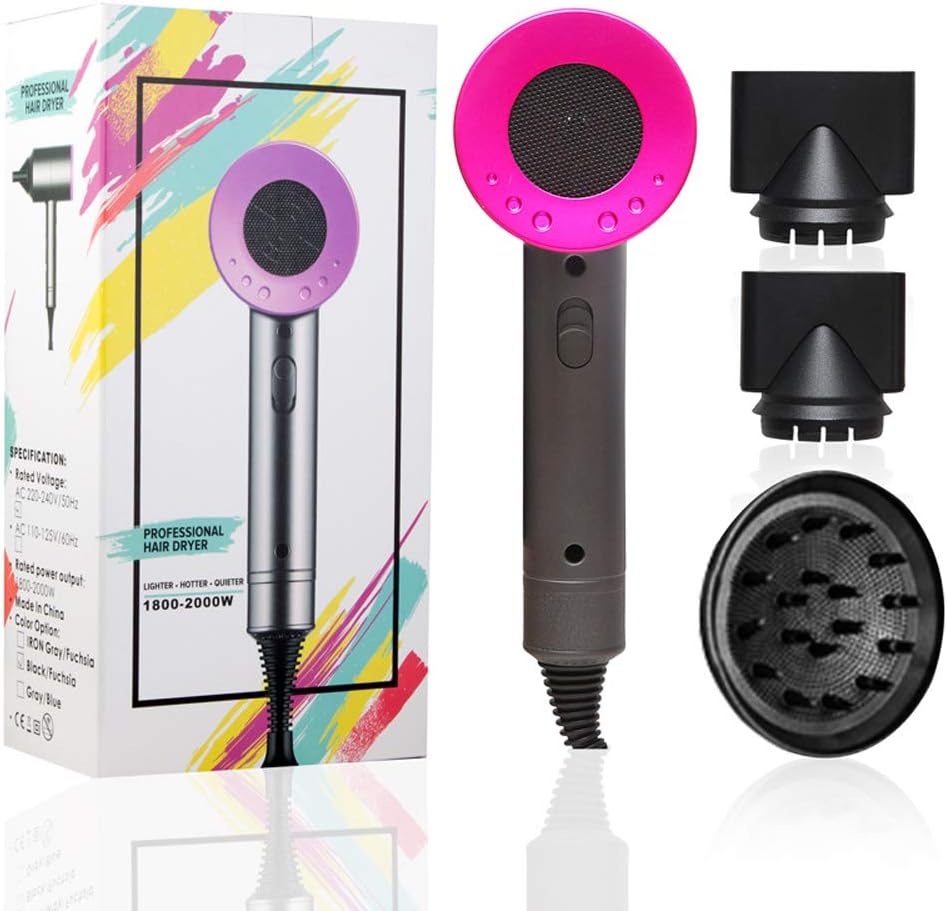 D087 Haartrockner Professionell, 2000W Ionen Compact 3 Stylingdüsen