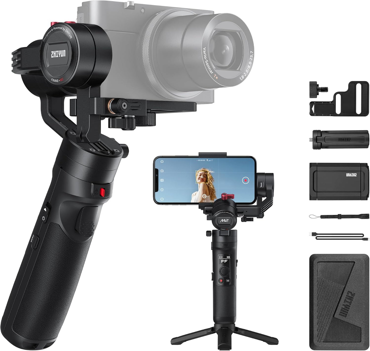 ZHIYUN Crane M2 Gimbal Stabilisator, 3-Achsen Kamera für Action Kamera