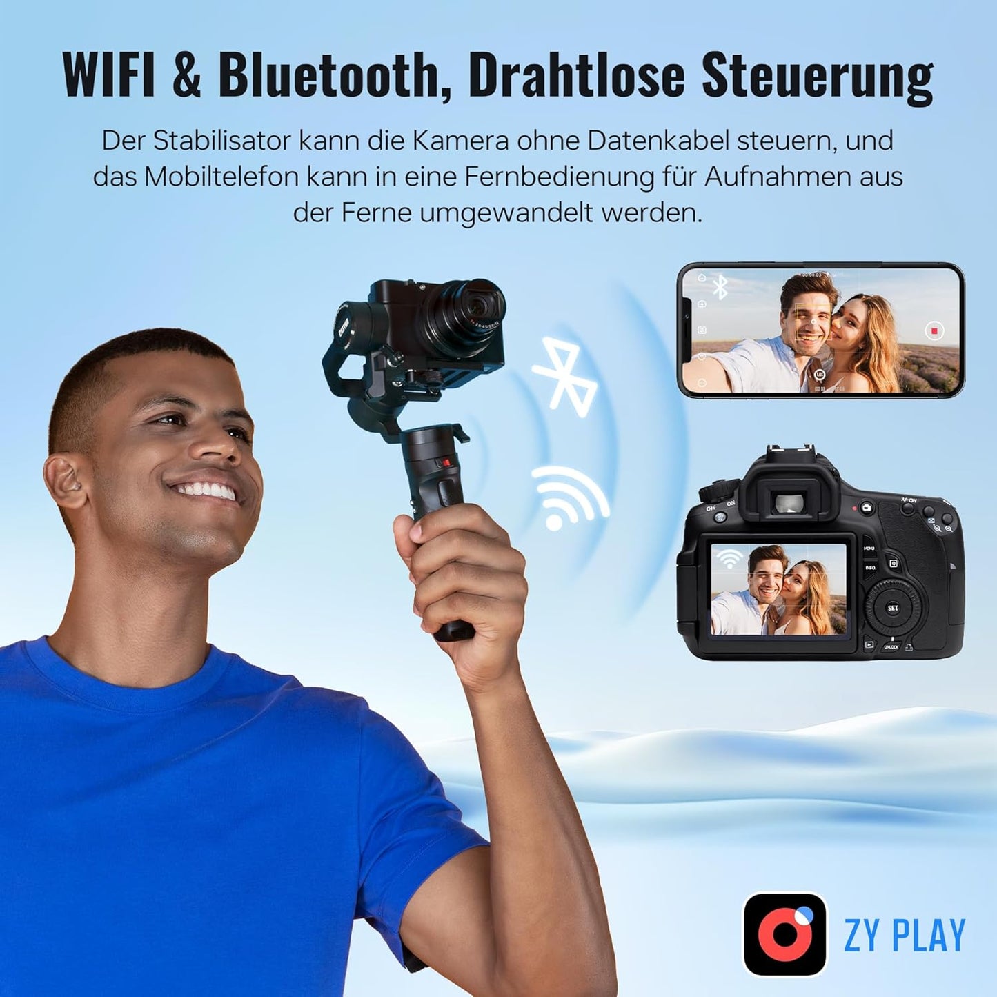 ZHIYUN Crane M2 Gimbal Stabilisator, 3-Achsen Kamera für Action Kamera