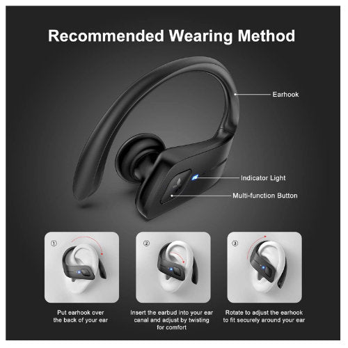 Axloie G2 Bluetooth Sport-Ohrhörer 35 Stunden Spielzeit Drahtlose Ear Kopfhörer