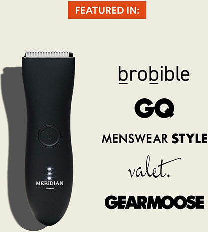 Meridian Körperhaartrimmer für Herren | Hoden Rasierer | Schamhaare, Achseln, Brust|wasserdicht | 90 Minuten Akkulaufzeit | Schwarz