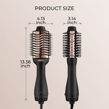 TYMO Volumizer Heißluftbürste, Verhedderungsfrei, Ovales Design, 360 Drehbar