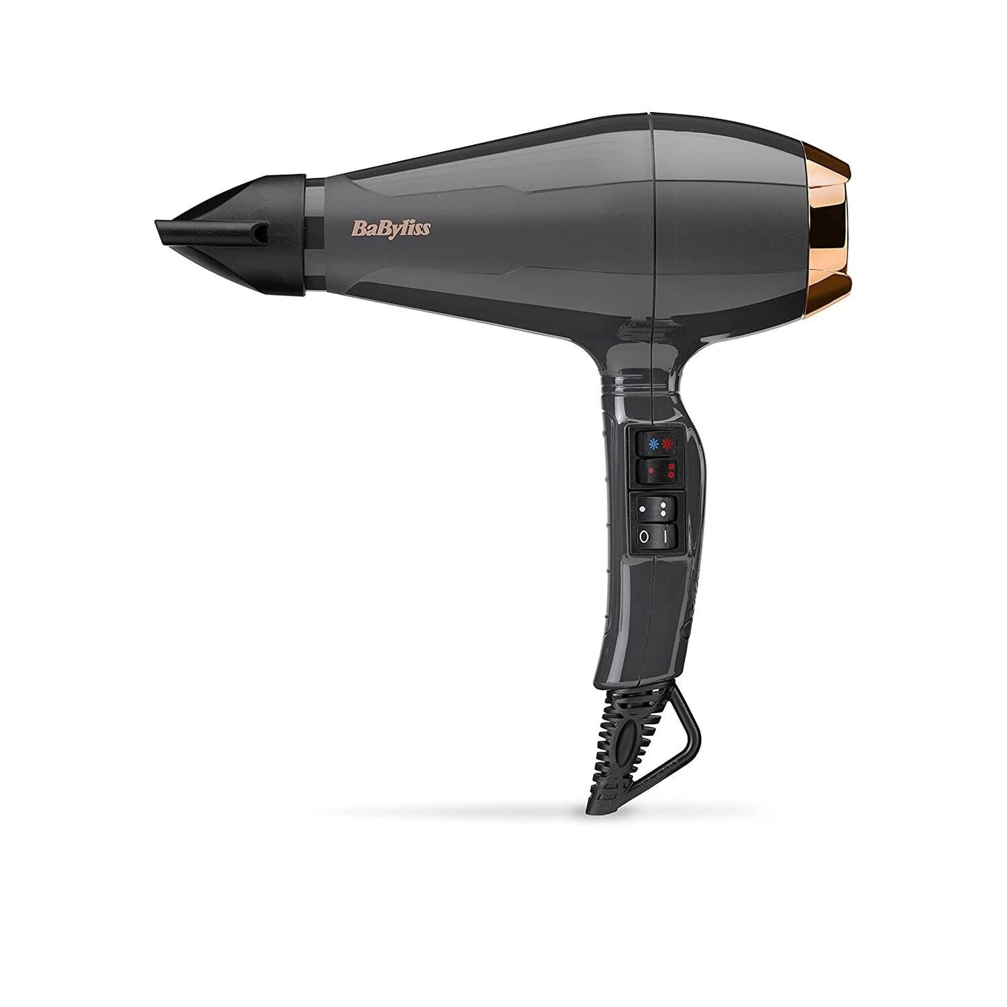 BaByliss Italian Air Pro 2200 Haartrockner Föhn, AC-Motor, 2200 W Leistung, Ionen-Technologie, 6719DE Grau