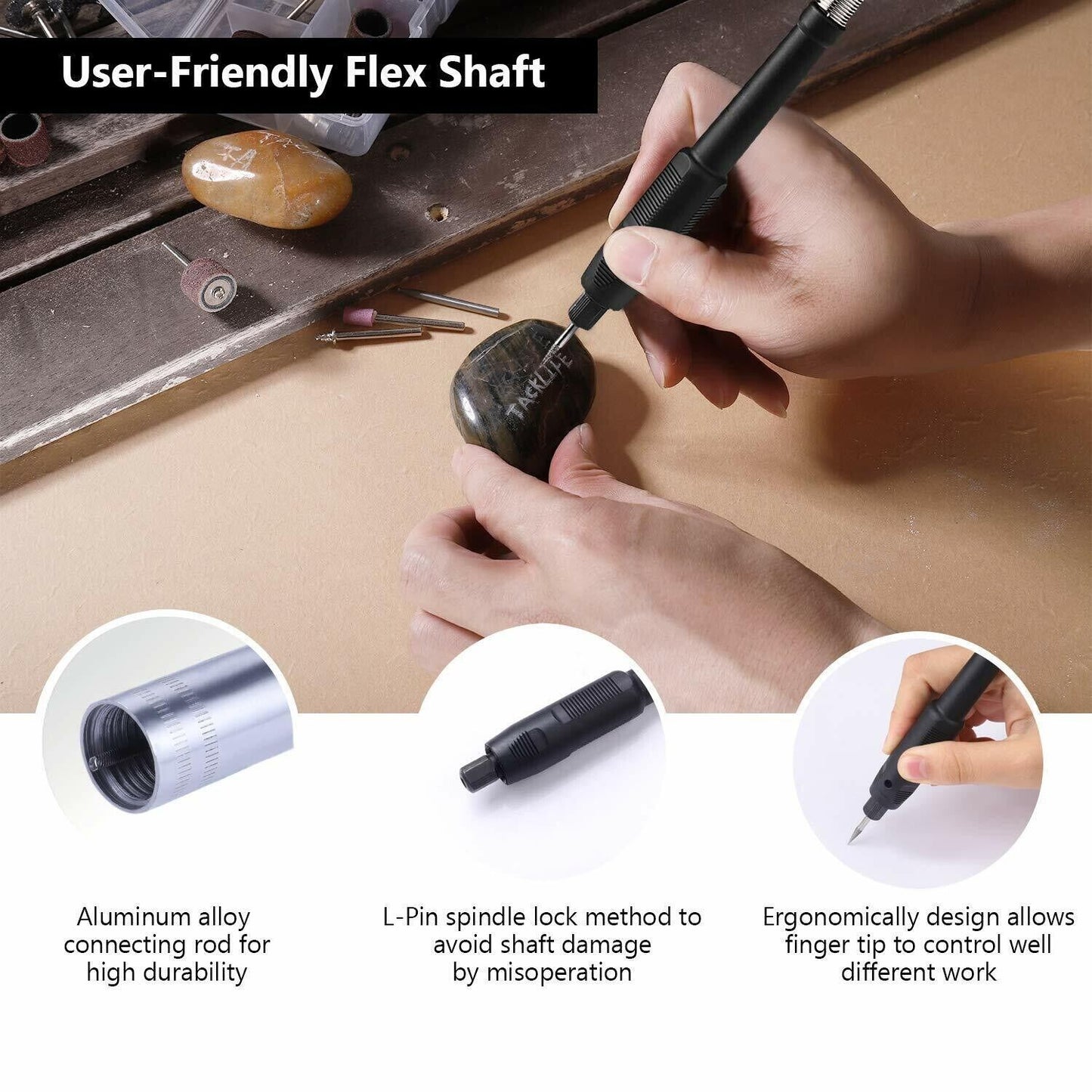 TACKLIFE RTD36AC Rotationswerkzeug, 200 W, variable Geschwindigkeit, mit 170 Zubehörteilen