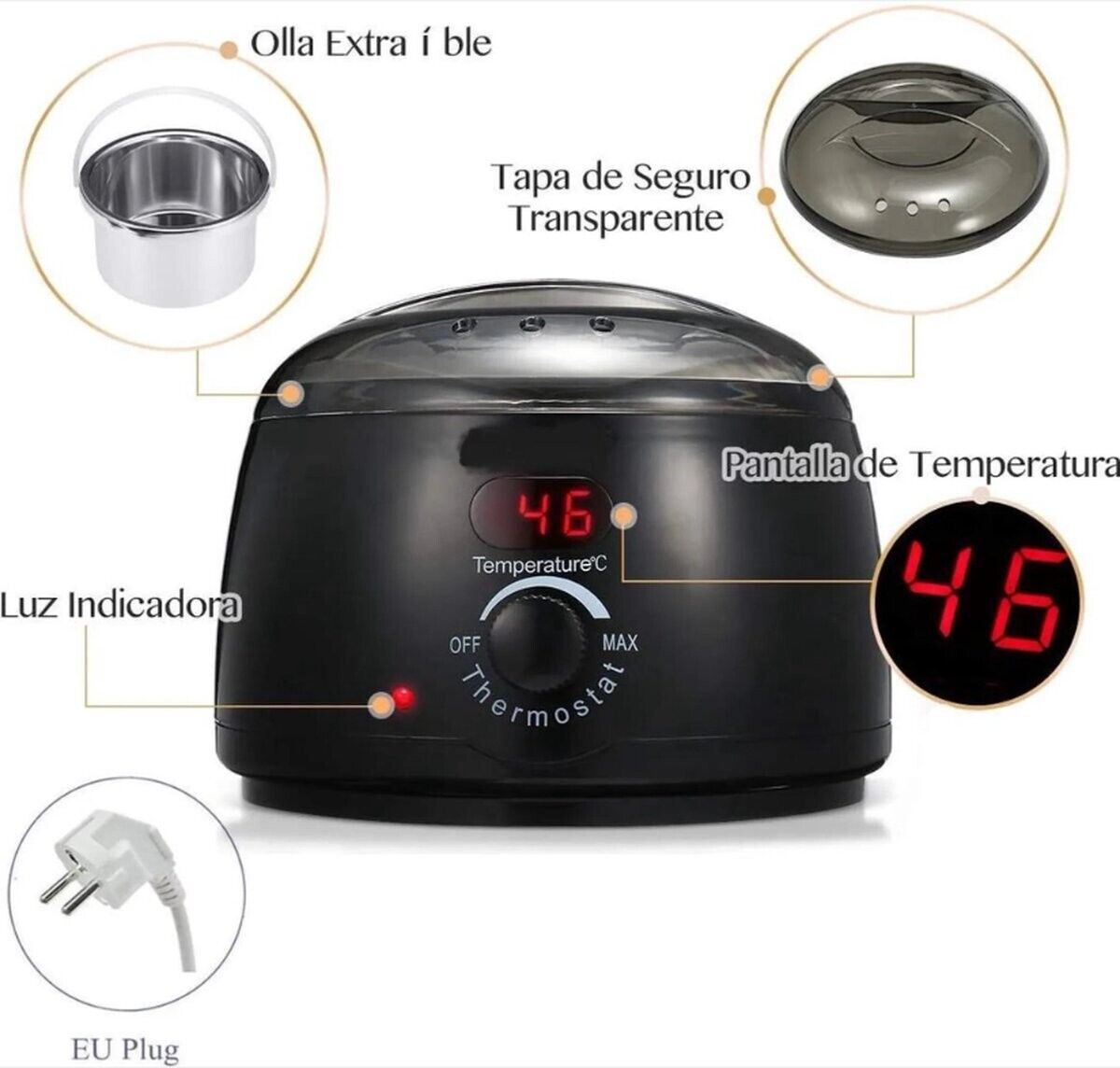 Wachs-Haarentfernungs-Wachswärmer 400g, elektrischer Wachswärmer Waxing Wachsgerät