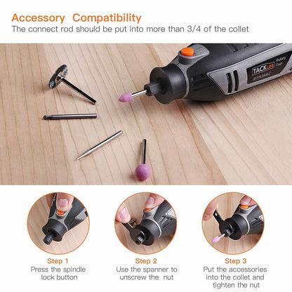 TACKLIFE RTD36AC Rotationswerkzeug, 200 W, variable Geschwindigkeit, mit 170 Zubehörteilen