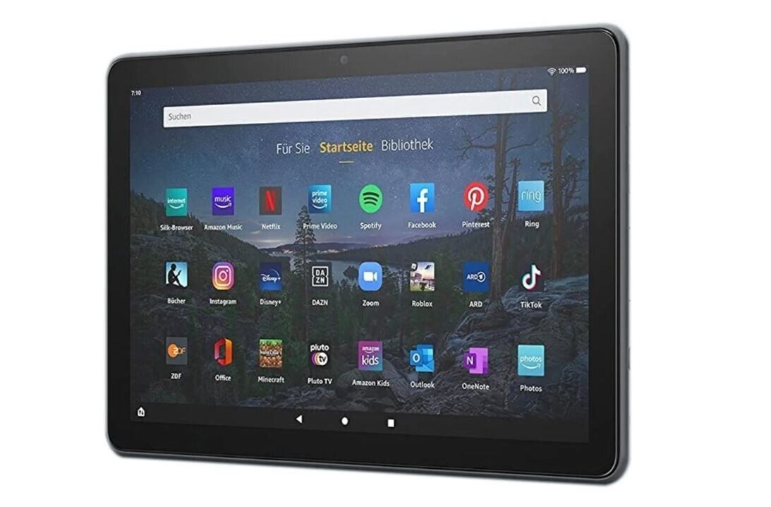 Amazon Fire HD 10 Plus Tablet (2021) Full HD Display, 32 GB, Octa-Core, 4 GB RAM, kabellose Ladefunktion, mit Spezialangeboten - Schiefergrau