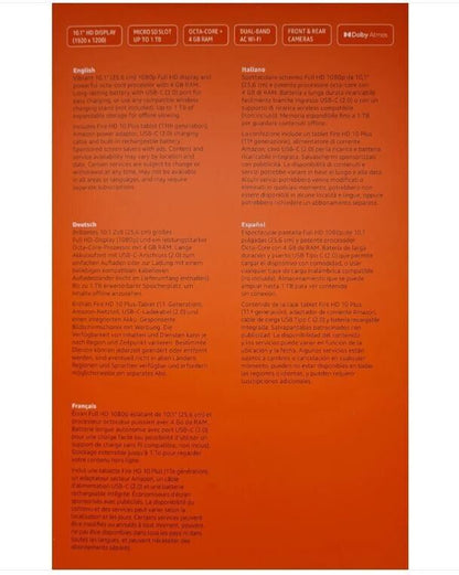 Amazon Fire HD 10 Plus Tablet (2021) Full HD Display, 32 GB, Octa-Core, 4 GB RAM, kabellose Ladefunktion, mit Spezialangeboten - Schiefergrau