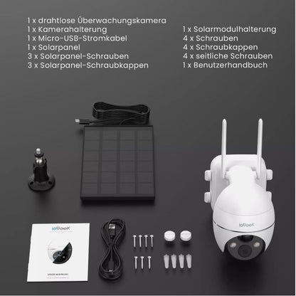 ieGeek Akku ÜberwachungsKamera Außen WLAN Outdoor Kabellos Kamera mit Solarpanel