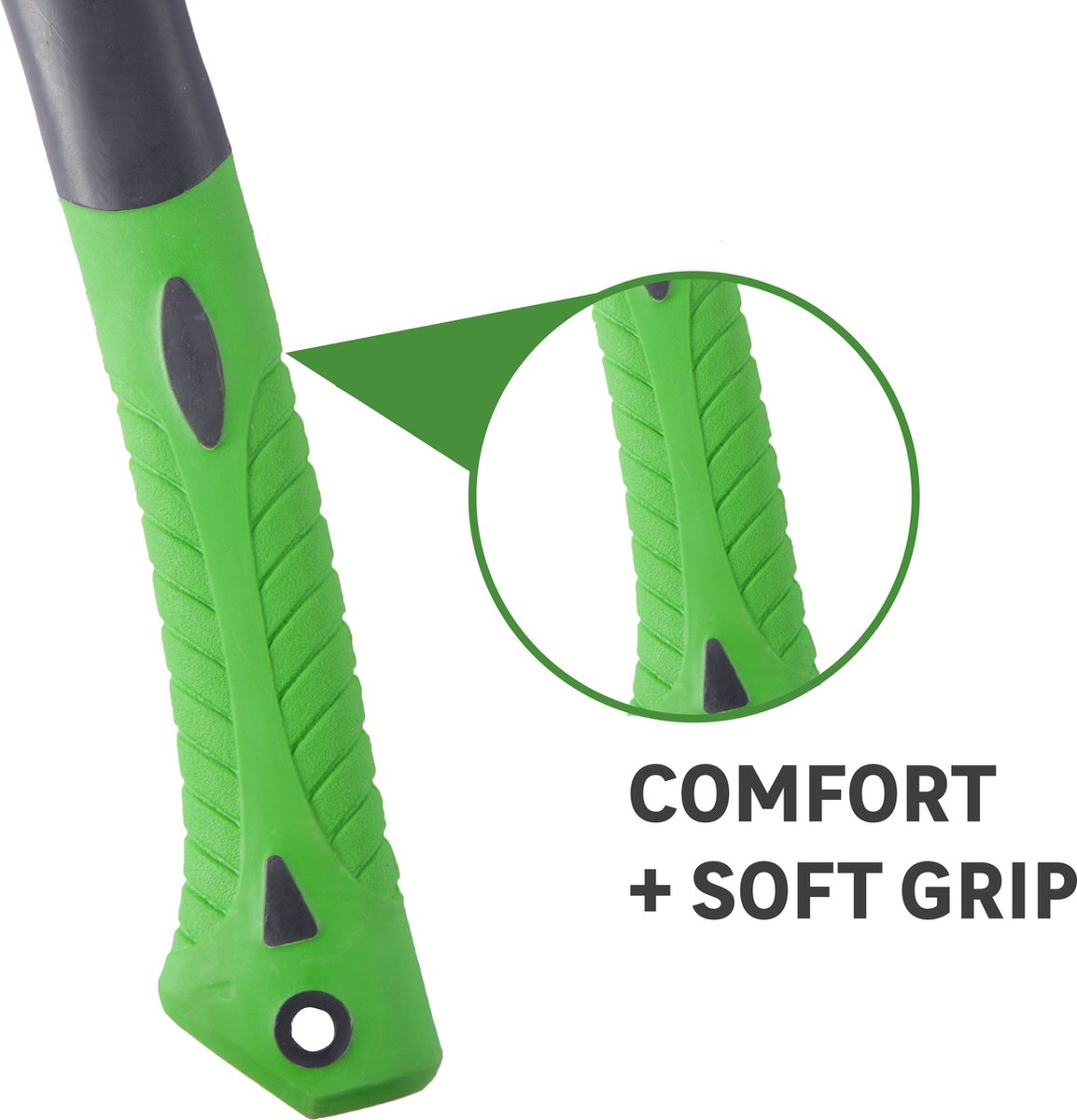 GEOLIA - Axt - Axt - Stahl - Fiberglasstiel - 0,8 kg mit einem Stahlkopf von 0,6 kg - Äxte - Handbeil - kleine Axt - Spaltaxt - Spaltaxt