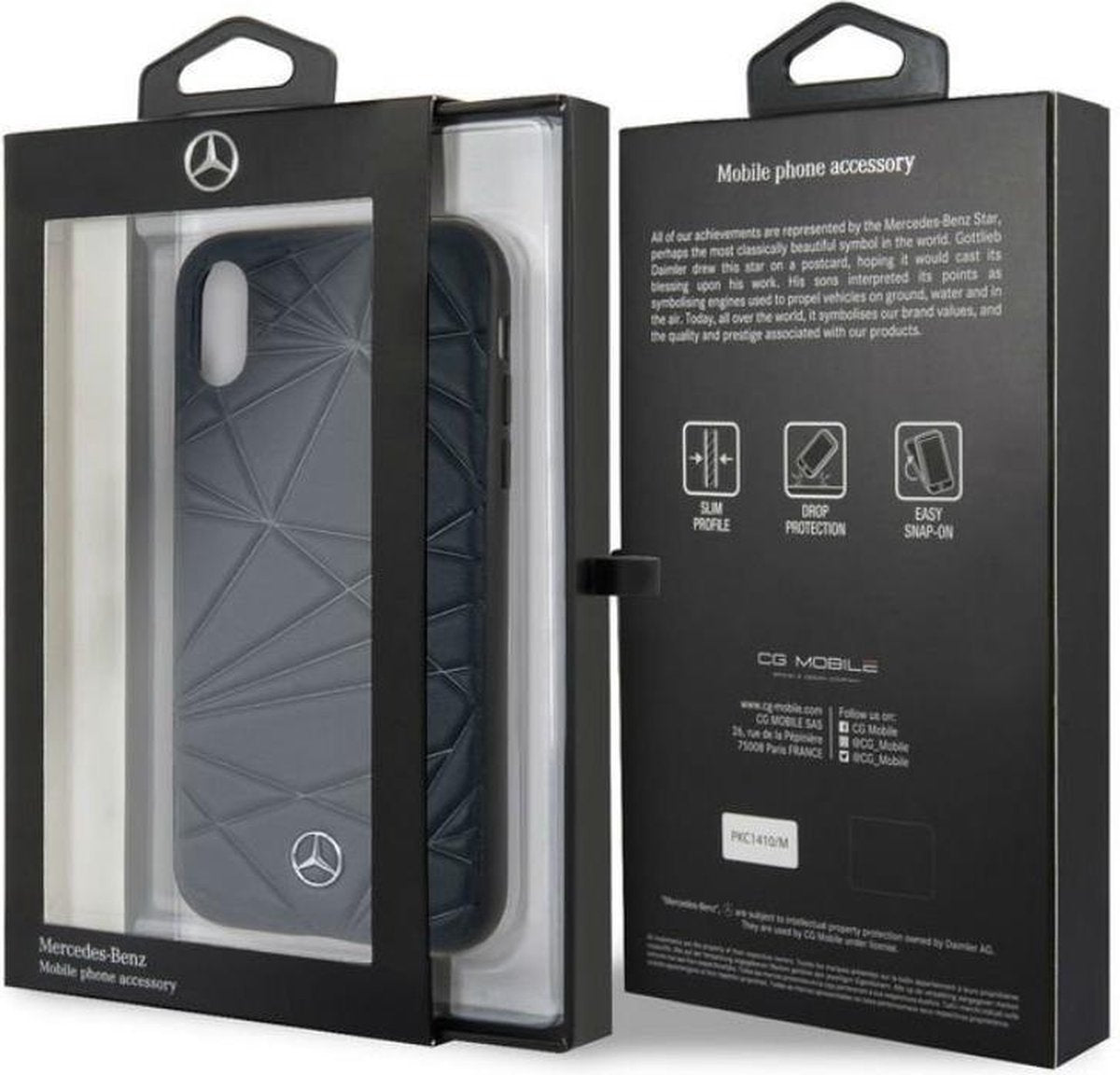 CG Mobile Mercedes Twister Hartleder iPhone XR Coque – Bleu