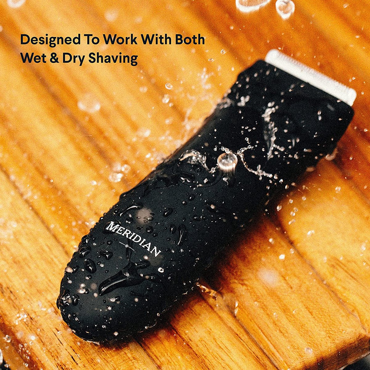 Meridian Körperhaartrimmer für Herren | Hoden Rasierer | Schamhaare, Achseln, Brust|wasserdicht | 90 Minuten Akkulaufzeit | Schwarz