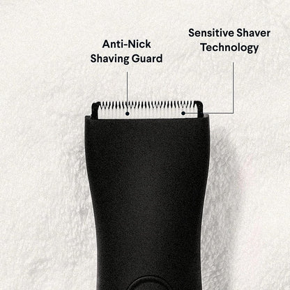 Meridian Körperhaartrimmer für Herren | Hoden Rasierer | Schamhaare, Achseln, Brust|wasserdicht | 90 Minuten Akkulaufzeit | Schwarz