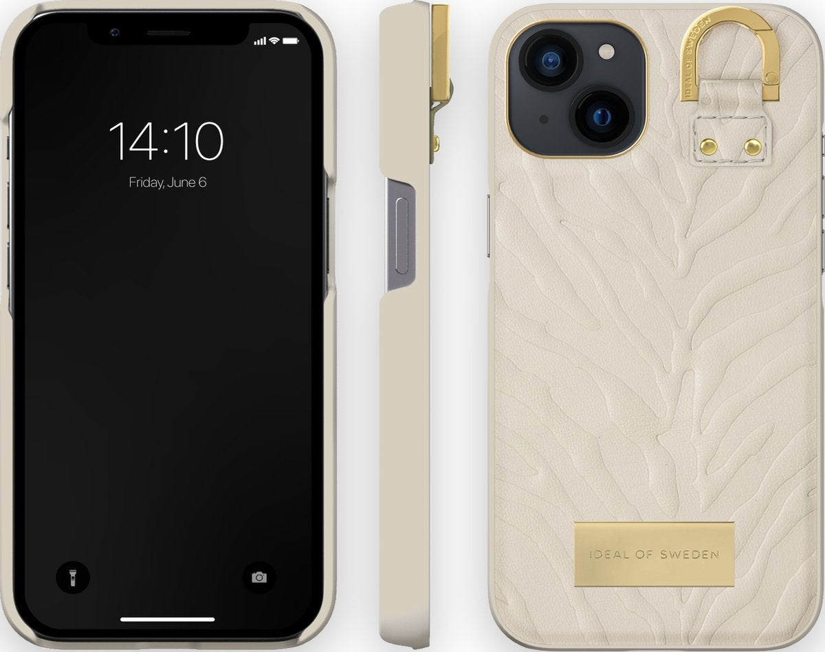 Coque iDeal Of Sweden Fashion Atelier pour iPhone 13, motif zèbre écru