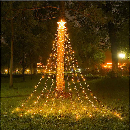 Weihnachtsdekoration für den Außenbereich, 350 LED-Sternlichter für den Weihnachtsbaum, Party, Garten