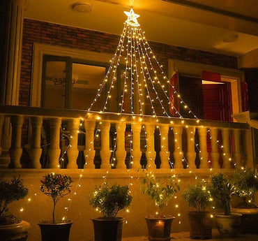 Weihnachtsdekoration für den Außenbereich, 350 LED-Sternlichter für den Weihnachtsbaum, Party, Garten
