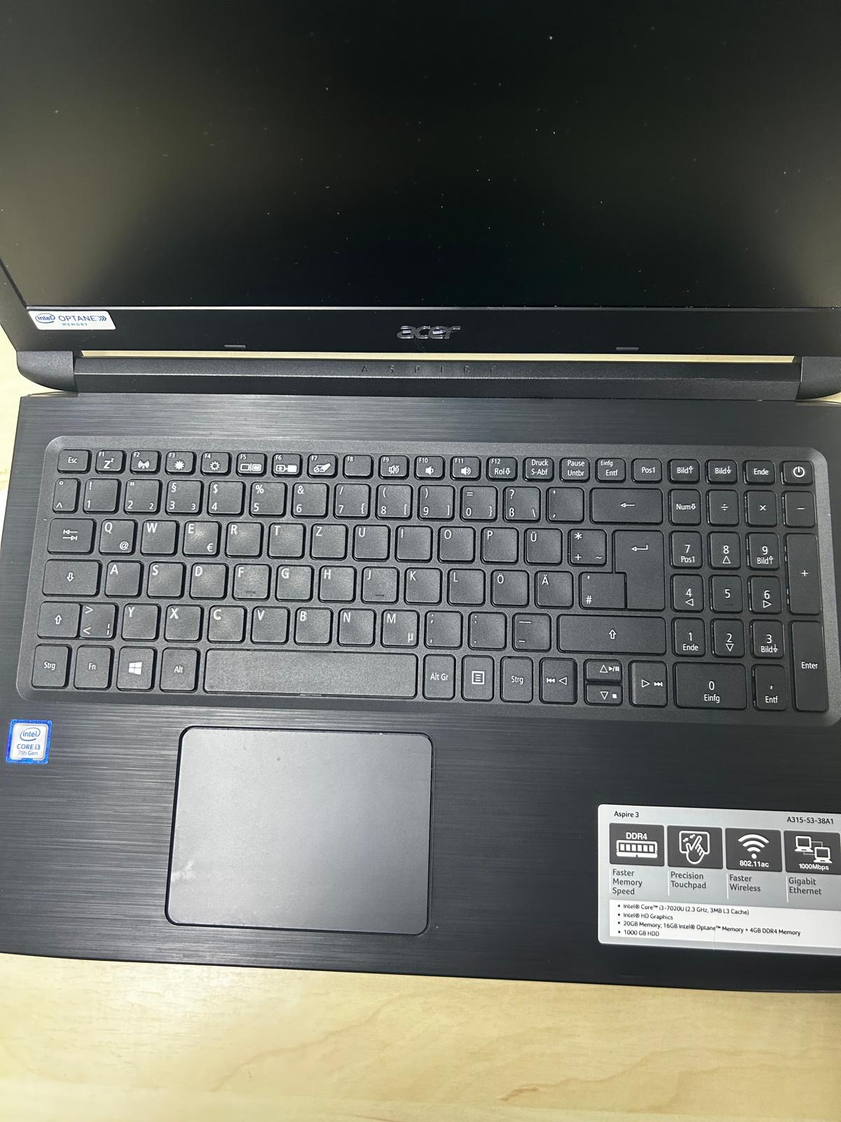ACER ASPIRE A 315-53 7 Intel i3 7020U 7 Gen 12 GB RAM 120 GB SSD 15.6'' Notebook