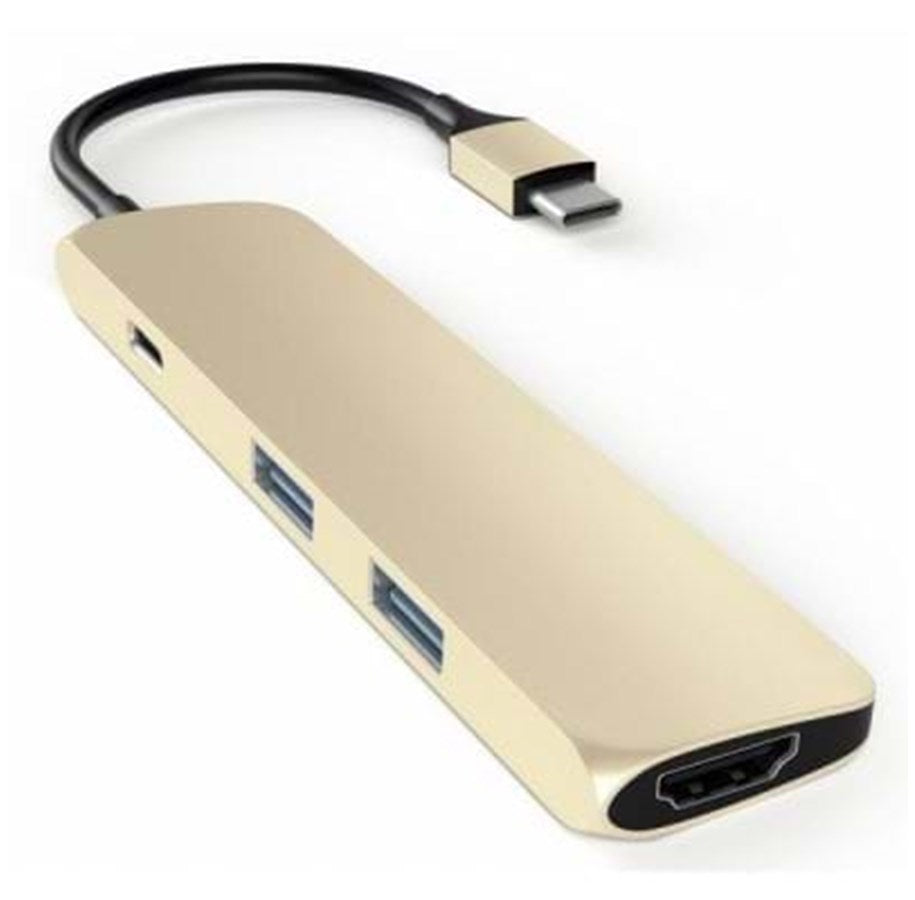 Satechi Slim USB-C MultiPort AV/Multimedia-Panel mit 4K HDMI – Gold