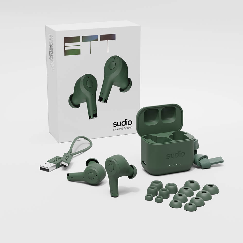 SUDIO HEADPHONE ETT ANC Echtes drahtloses grünes In-Ear-Mikrofon