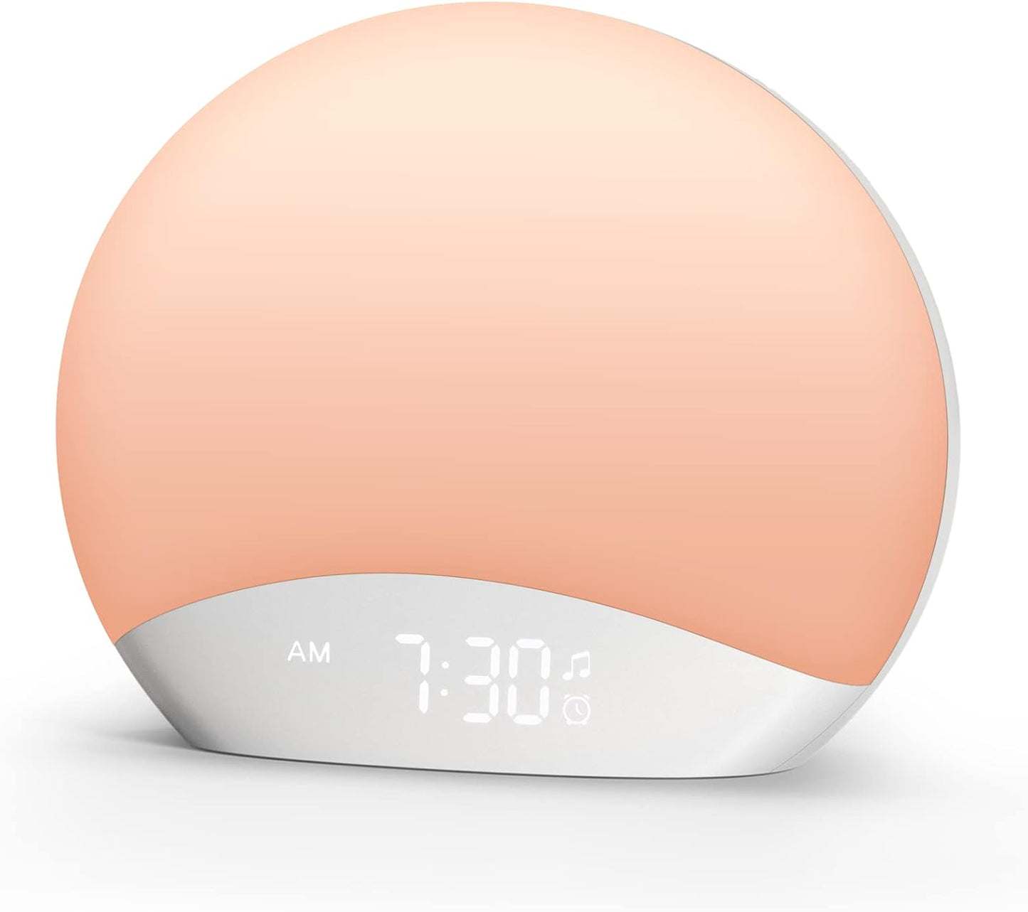 REACHER Sound Machine Sonnenaufgangswecker mit Nachtlicht, 26 von der Natur inspirierte Schlafgeräusche, 0-100% dimmbare Uhr, Sonnenaufgangslampe, Aufwachlicht, Braun/Rosa/Weiß Geräuschmaschine für
