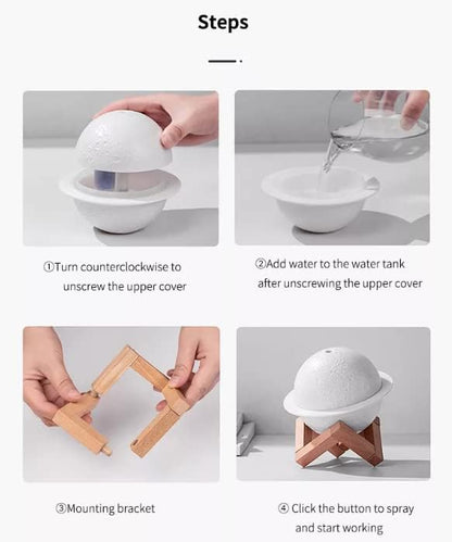 Planet Luftbefeuchter mit LED-Licht, Luftreiniger