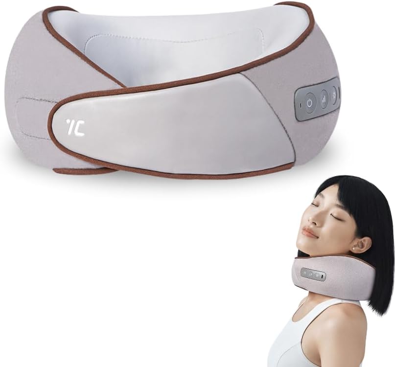 7C Nackenmassagegerät Shiatsu mit Wärme: Elektrisches Kabelloses Nackenmassagekissen, Shiatsu Kneten Massagegerät, Ideale Gaben für Frauen Männer(weiß)