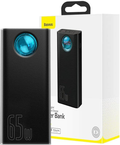 Baseus Amblight Powerbank 30000mAh, 4xUSB, USB-C, 65W (Schwarz)