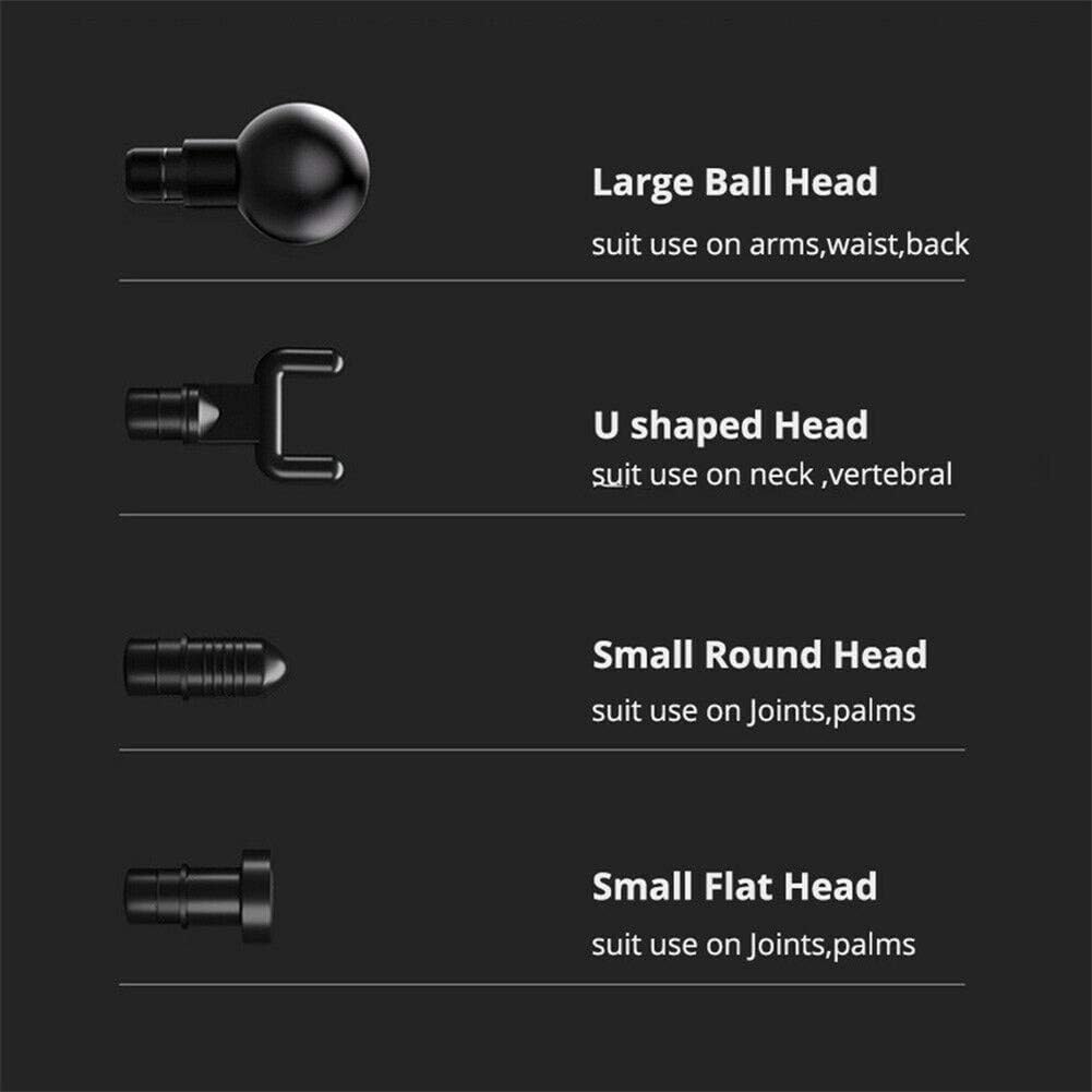 BSTQC Massagepistole, 4 Köpfe, Handmuskelmassagegerät, 6 Geschwindigkeiten, persönliche Muskelgesundheit, Tiefenentspannungsmassagegerät