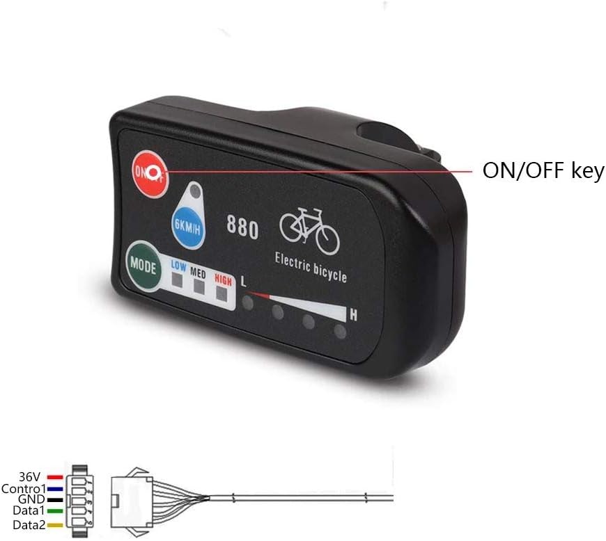 Elektro-Fahrraddisplay 24V 36V 48V KT-LED880 Ebike-Display mit SM- oder wasserdichtem Anschluss für Ebike Conversion Kit-Teile