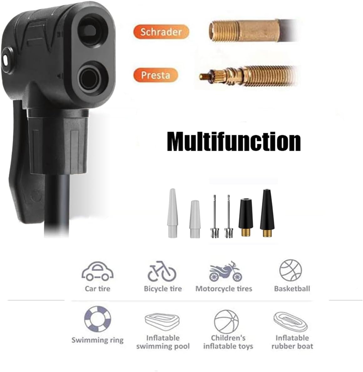 CLOLOP Fahrradpumpe Standpumpe Digitales Manometer Ballpumpe mit Presta- und Schrader-Ventilen für Fahrradreifen Sportbälle Luftballons Schwimmringe usw.