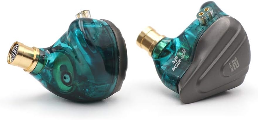 LINSOUL KZ ZSX 5BA+1DD Casque intra-auriculaire hybride HiFi avec 6 brins, plaque frontale avec réglage et câble 0,75 mm à 2 broches pour musiciens audiophile (sans micro, cyan)