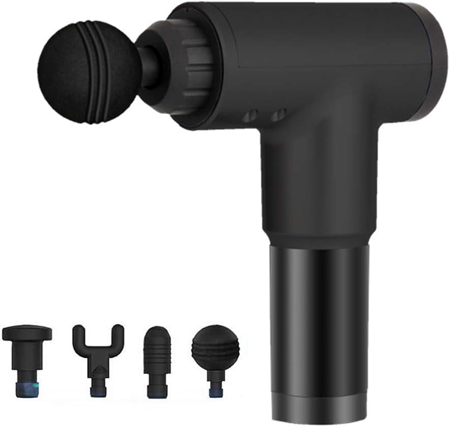 BSTQC Massagepistole, 4 Köpfe, Handmuskelmassagegerät, 6 Geschwindigkeiten, persönliche Muskelgesundheit, Tiefenentspannungsmassagegerät