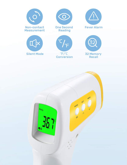 CocoBear Stirnthermometer, Infrarot-Thermometer, digitales Thermometer für Baby, Kinder und Erwachsene, professionelles medizinisches Infrarot-Thermometer für den Körper