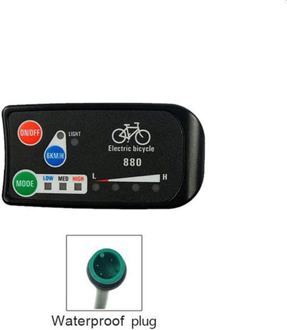 Elektro-Fahrraddisplay 24V 36V 48V KT-LED880 Ebike-Display mit SM- oder wasserdichtem Anschluss für Ebike Conversion Kit-Teile