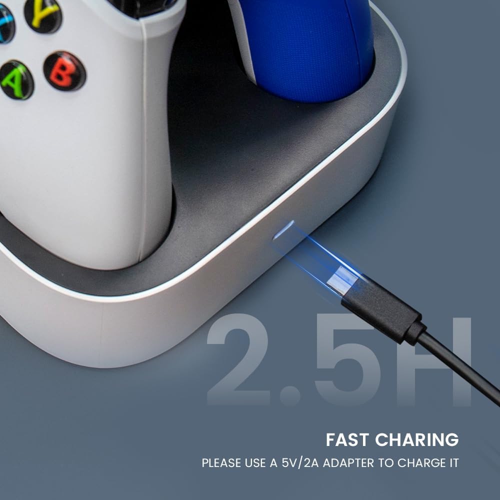 GameSir Controller-Ladestation für Xbox One/Xbox Series X|S Controller, schnelle Dual-Ladedocks für Xbox One X|S mit 2 x 1100 mAh wiederaufladbarem Lithium-Akku, LED-Anzeige