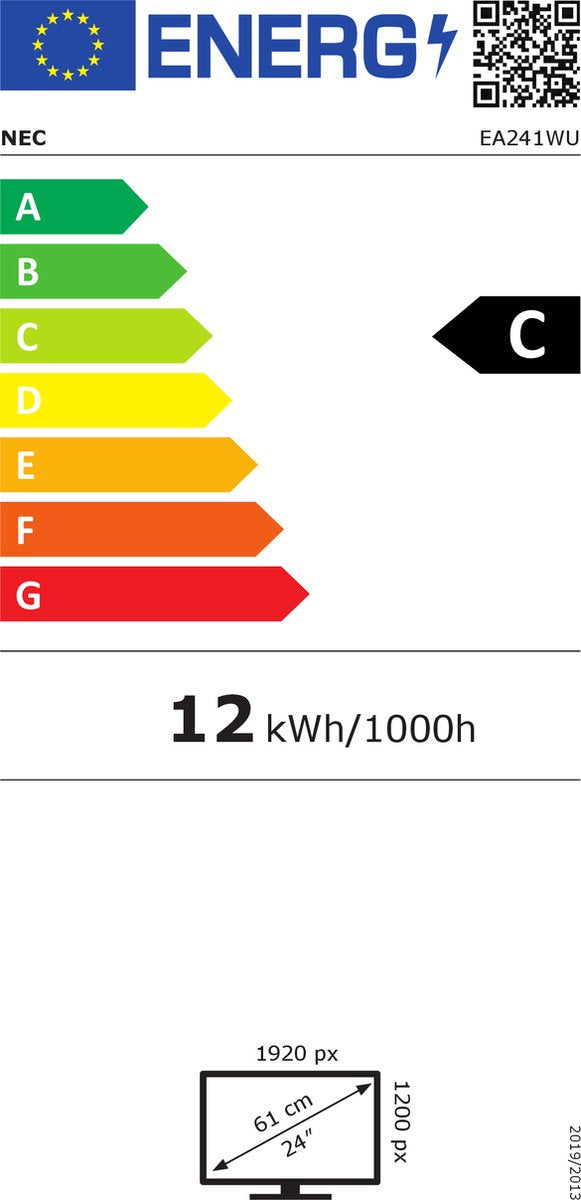 Écran d'ordinateur NEC MultiSync EA241WU 61 cm (24 pouces) WUXGA LCD noir plat