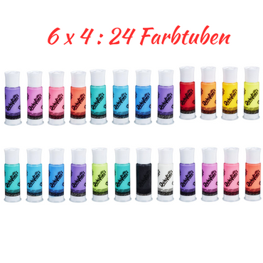Hasbro Play-Doh DohVinci 6x4 Pack Knete Zeichenmasse Nachfüllset Kinderknete Kartuschen Basteln Schablonen Kreativ Mischfarben Pastel Tuben (24 Stück)