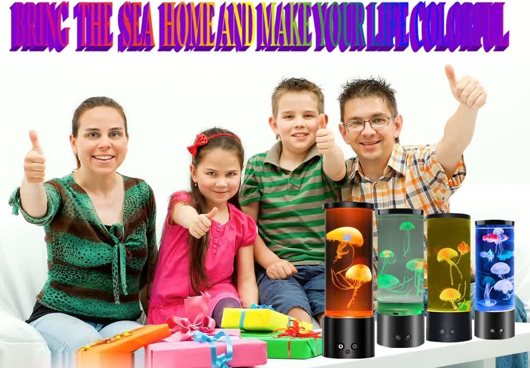 Lampe d'ambiance Aquarium Quallen - 16 options de vie avec télécommande - Options USB/batterie - Décoration passionnante pour la maison, le bureau, la maison et l'extérieur - Cadeau unique pour enfants et adultes