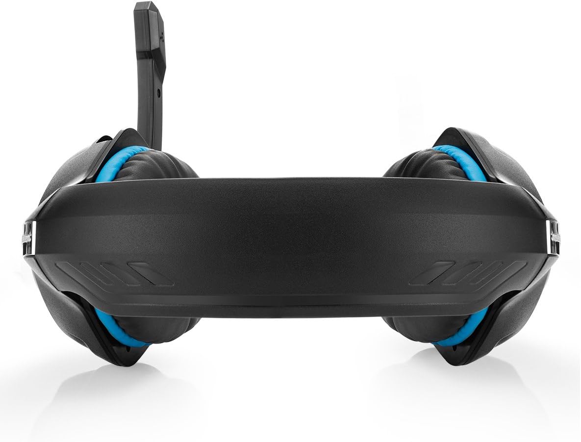 Beexcellent GM-1 Kabelgebundenes 3,5-mm-Over-Ear-Pro-Gaming-Headset Surround-Sound-Kopfhörer mit LED-Beleuchtung und Mikrofon für PS4, Xbox One, PC, Laptop, Tablet, Handy (Blau)