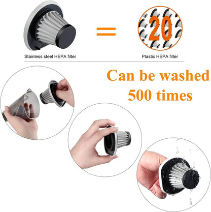 Reserwa Autostaubsauger, 12V, 106W, tragbarer Staubsauger, leistungsstark, automatischer Handstaubsauger, Netzkabel, Transporttasche, Reinigungsbürste (schwarz)