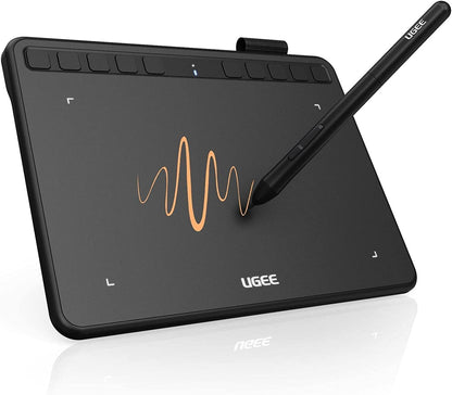 UGEE S640 Grafiktablett, digitales Zeichentablett mit Stylus, batterieloser Druckempfindlichkeit, 8192 Stylus Tablet, 10 Tastenkombinationen, kompatibel mit Windows, Mac, Linux und Android