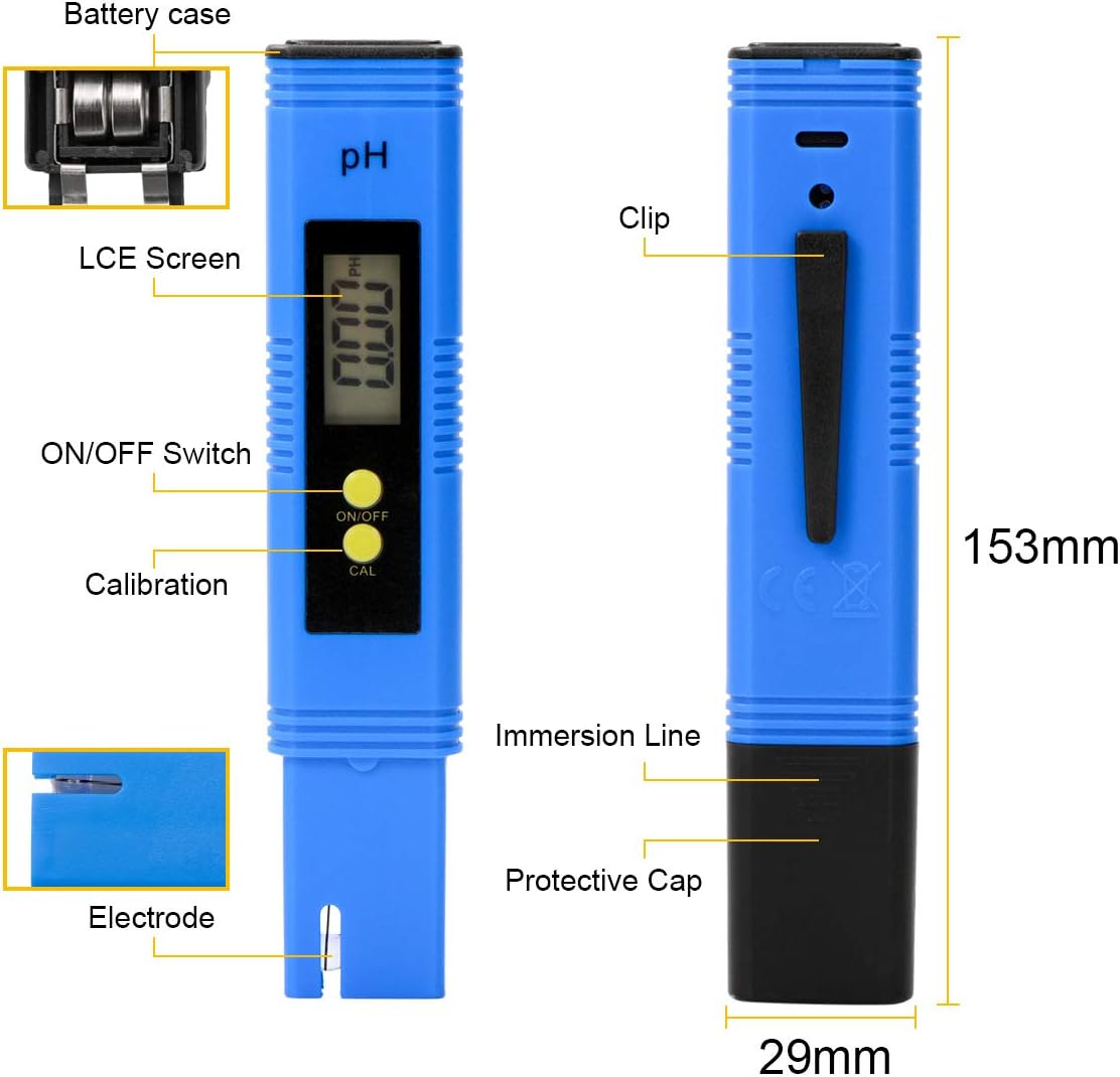 LAOYE PH-Messgerät TDS &amp; EC-Messgerät Digitales Wasserqualitätstestmessgerät TDS PH EC-Temperatur 4-in-1-Set, PH TDS EC-Tester for Trinkwasser, Lebensmittel, Schwimmbäder, Thermalbäder, Aquarien